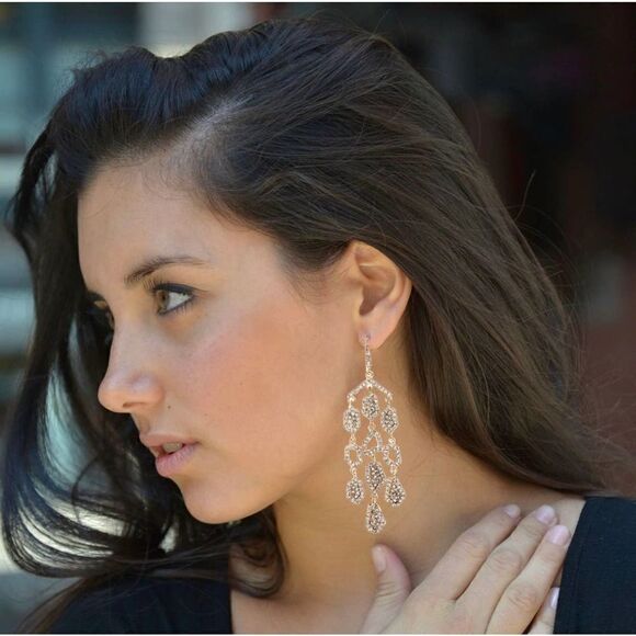 Amrita Singh Meredith Gold Crystal Earrings - Picture 1 of 7